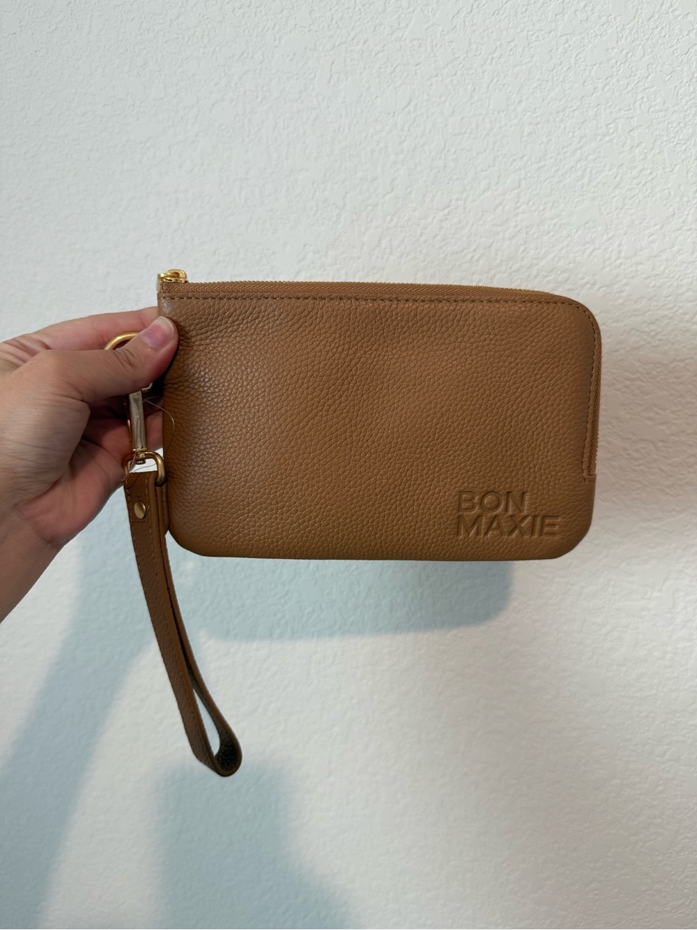 Bon Maxie Tan Leather Phone Wallet